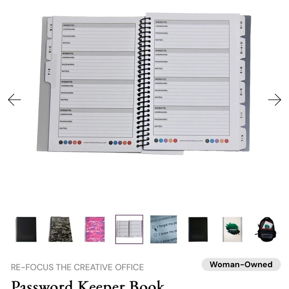 Do you forget your passwords? I do ALL THE TIME woman owned /BRAND small shown - Picture 3 of 6